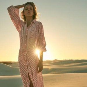 NWT Zara Pink Embroidered Dress